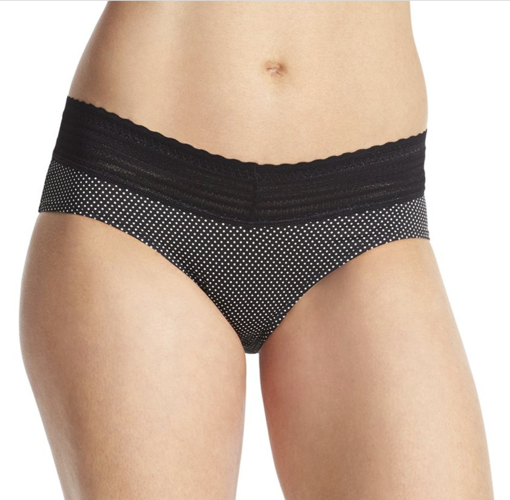 Warner's Women No Pinching No Problems Hipster Underwear Black Dot Size 2XL